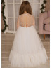 Dotted Tulle Flower Girl Dress Birthday Girl Dress